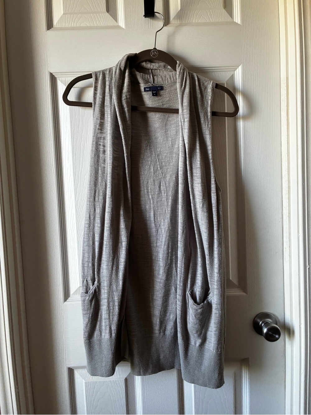 GAP Gray Open-Front Sleeveless Cardigan Vest